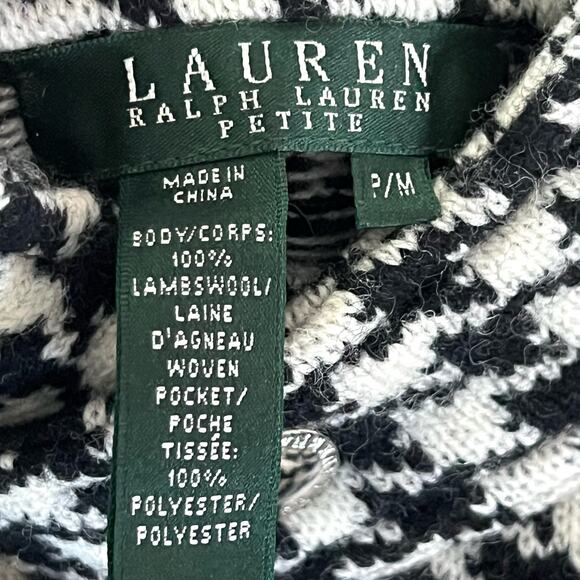 Lauren Ralph Lauren Petite lambswool houndstooth women’s side zip jacket coat - Picture 4 of 6